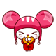 Mouse Girl Showing Chinese Banner Emoticons