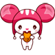 Mouse Girl Eating Snack Emoticons