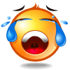 Orange Smiley Face Crying Tears Emoticons