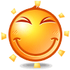 Orange Smiley Face Sun Shining Emoticons