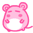 Pink Mouse Sitting Down Tired  Emoticons