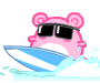 Pink Mouse On Speedboat Sunglasses Emoticons