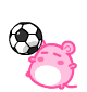 Pink Mouse Playing Soccer Emoticons