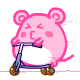 Pink Mouse Riding Scooter Emoticons