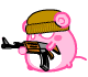 Pink Mouse Hunting With Gun Emoticons
