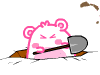 Pink Mouse Digging A Hole Emoticons