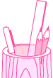 Pink Mouse Inside Pen Pot Emoticons