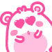 Pink Mouse With Heart Eyes Emoticons