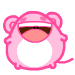 Pink Mouse Huge Laughing Smile Emoticons