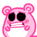 Pink Mouse Worried Black Eyes Emoticons