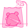 Pink Mouse Taking Shower Emoticon Emoticons