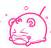 Pink Mouse Angry On Floor Emoticons