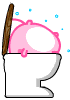 Pink Mouse Flushed In Toilet Emoticons