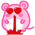 Pink Mouse Heart Eyes Emoticon Emoticons