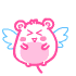 Pink Mouse Angel Flying Emoticons