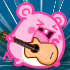 Pink Mouse Playing Rock Guitar Emoticons