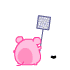 Pink Mouse Swatting Fly Emoticon Emoticons