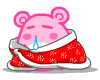 Pink Mouse With Cold Blanket Emoticons