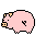 Small Pig Looking Over Shoulder Emoticons
