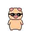 Small Pig Looking Cool Sunglasses Emoticons