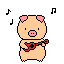 Small Pig Playing The Guitar Emoticons