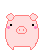 Small Pig With Hearts Above Emoticons