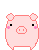 Small Pig With Hearts Above Emoticons