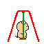 Small Pig On Kids Swing Emoticons