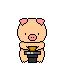 Small Pig Making Clay Pot Emoticons