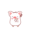 White Pig Cute With Pierced Ears Emoticons