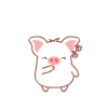 White Pig Giggling Closed Eyes Emoticons