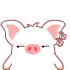 White Pig Chewing Mouse Cursor Emoticons