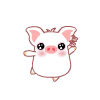 White Pig Spinning One Foot Emoticons