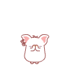 White Pig Doing Cool Dance Emoticons