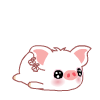 White Pig Sliding Along Floor Emoticons