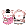 White Pig Japanese Girls Emoticons