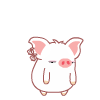 White Pig Looking Down Sad Emoticons