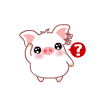 White Pig Wondering A Question Emoticons