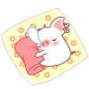 White Pig Asleep On Blanket Emoticons