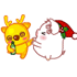 White Pig Dancing With Reindeer Emoticons