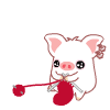 White Pig Knitting Emoticons