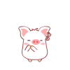 White Pig Chewing Nails Emoticons