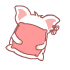 White Pig Rolling With Pillow Emoticons