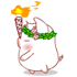 White Pig Walking With Torch Emoticons