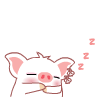 White Pig Snoozing Emoticons