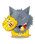 Wolf Disguised As Yellow Pig Emoticons