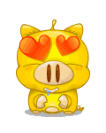 Yellow Pig Heart Eyes Emoticons