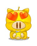 Yellow Pig Heart Eyes Emoticons
