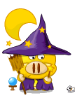 Yellow Pig Wizard Outfit Emoticons