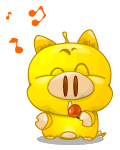 Yellow Pig Singing Emoticons